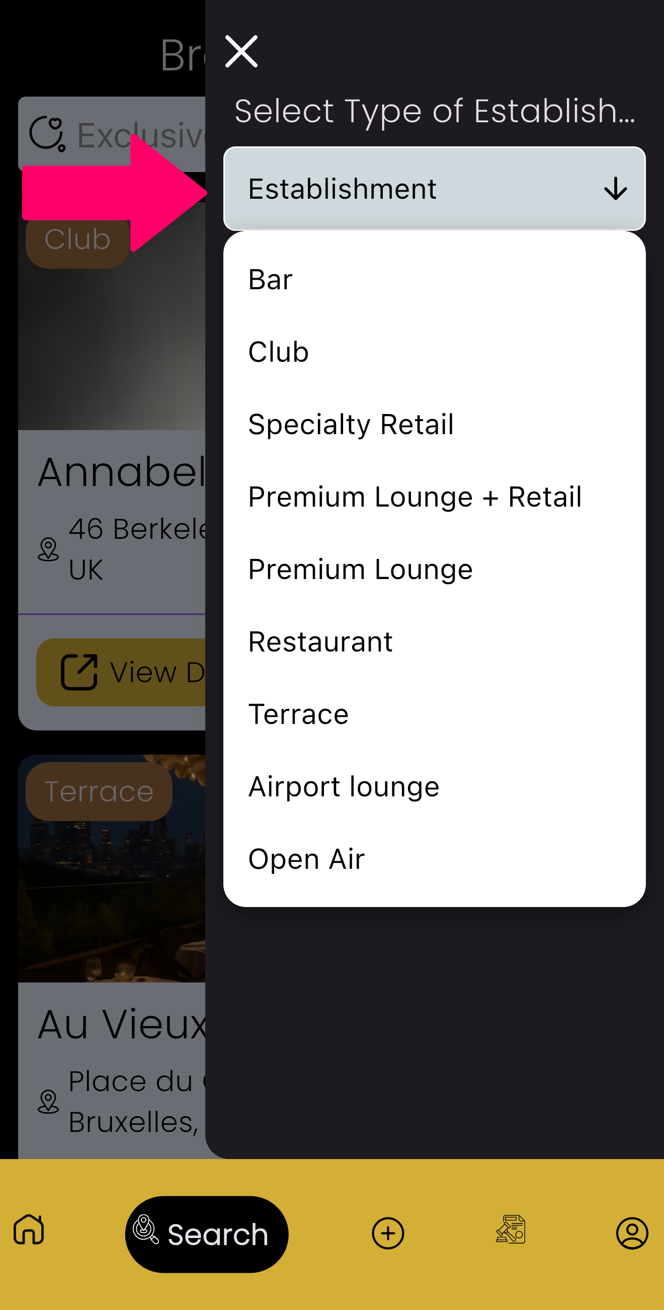 Search Establishment